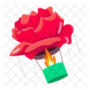 Rose Cartoon Rose Stickers Blooming Flowers Icon