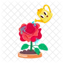 Rose Cartoon Rose Stickers Blooming Flowers Icon