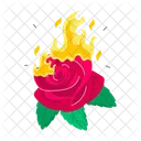 Rose Cartoon Rose Stickers Blooming Flowers Icon