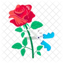 Rose Cartoon Rose Stickers Blooming Flowers Icon