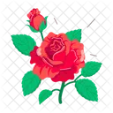 Rose Cartoon Rose Stickers Blooming Flowers Icon