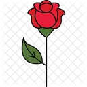 Red Rose Romantic Bloom Love Symbol Icon