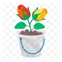 Rose Cartoon Rose Stickers Blooming Flowers Icon