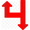 Red Sign Arrows Gps Symbols Icon