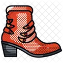 Red Snakeskin Boot Women's Shoes  Icon