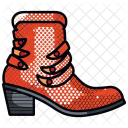 Red Snakeskin Boot Women's Shoes  Icon