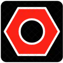 Button Red Square Icône