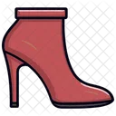 Red Suede Bootie Women's Shoes  Icon