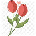 Red Tulips Flora Flowers Icon