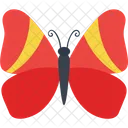 Red With Yellow Stripes butterfly  Icon