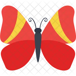 Red With Yellow Stripes butterfly  Icon