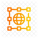 Rede SEO E Web Grade Terrestre Ícone