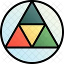 Circulo Triangulo Rede Tetraedrica Ícone