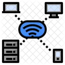 Rede Sem Fio Tecnologia Sem Fio Dispositivos Conectados Conexao A Internet Ícone