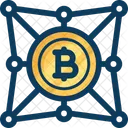 Red Bitcoin Bloque Icono