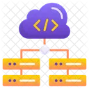 Redes Definidas Por Software Multiples Servidores Multiples Nubes Icono