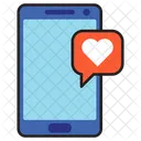 Redes Sociales Telefono Amor Icono