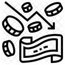 Diminuicao De Renda Dinheiro Economia Ícone