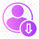 Reduction Down Arrow User Icon