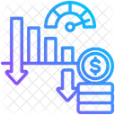 Reduire Les Couts Largent Vers Le Bas Icône