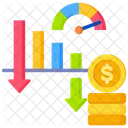 Reduire Les Couts Largent Vers Le Bas Icône