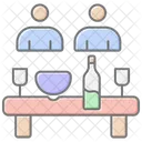 Icone De Cor Linear De Refeicoes Familiares Ícone