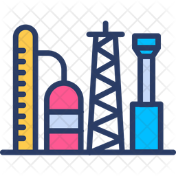 Refinery Icon - Download in Colored Outline Style
