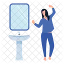 Refreshing Time Morning Time Enthusiastic Girl Icon