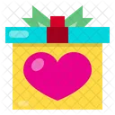 Corazon Caja De Regalo Celebracion Icono