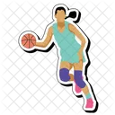 Regatear Pelota Baloncesto Chica Icono