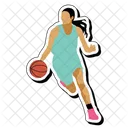 Regatear Pelota Baloncesto Chica Icono