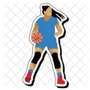 Regatear Pelota Baloncesto Chica Icono