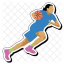 Regatear Pelota Baloncesto Chica Icono