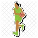 Regatear Pelota Baloncesto Chica Icono