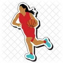 Regatear Pelota Baloncesto Chica Icono