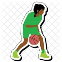 Regatear Pelota Baloncesto Chica Icono