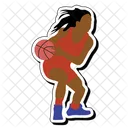 Regatear Pelota Baloncesto Chica Icono