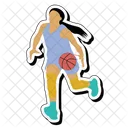 Regatear Pelota Baloncesto Chica Icono