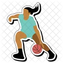 Regatear Pelota Baloncesto Chica Icono