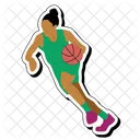 Regatear Pelota Baloncesto Chica Icono