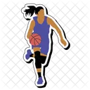 Regatear Pelota Baloncesto Chica Icono