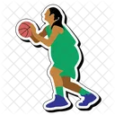 Regatear Pelota Baloncesto Chica Icono