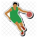 Regatear Pelota Baloncesto Chica Icono