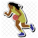 Regatear Pelota Baloncesto Chica Icono