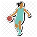 Regatear Pelota Baloncesto Chica Icono