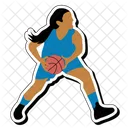 Regatear Pelota Baloncesto Chica Icono