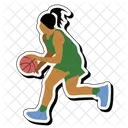 Regatear Pelota Baloncesto Chica Icono