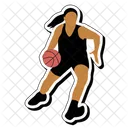 Regatear Pelota Baloncesto Chica Icono