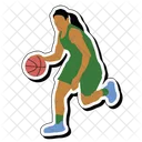 Regatear Pelota Baloncesto Chica Icono