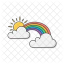 Regenbogen Sonne Wolke Symbol